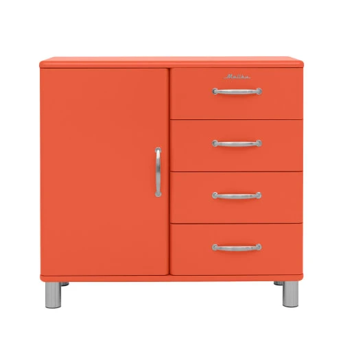 Tenzo Buffet Vintage 1 Porte 4 Tiroirs L98cm Rouge 1 Tenzo Buffet Vintage 1 Porte 4 Tiroirs L98cm Rouge