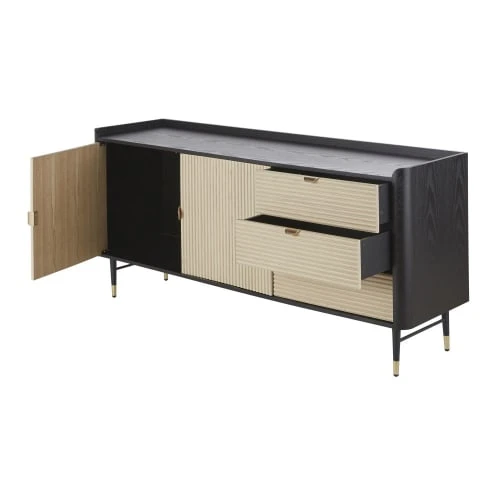 Maisons Du Monde Buffet Vintage 2 Portes 3 Tiroirs Structure Noire 2 Maisons Du Monde Buffet Vintage 2 Portes 3 Tiroirs Structure Noire – Image 2