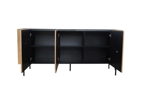 CONCEPT USINE Buffet Vintage En Bois Clair Et 3 Placards 3 CONCEPT USINE Buffet Vintage En Bois Clair Et 3 Placards – Image 3