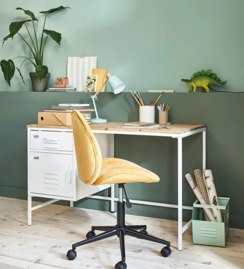 Maisons Du Monde Bureau 1 Tiroir 1 Porte En Métal Blanc Et Sapin 6 Maisons Du Monde Bureau 1 Tiroir 1 Porte En Métal Blanc Et Sapin – Image 6
