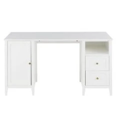 Maisons Du Monde Bureau 2 Tiroirs 1 Niche 1 Porte Blanc