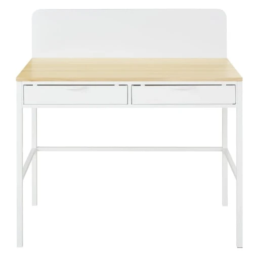 Maisons Du Monde Bureau 2 Tiroirs Blanc Et Beige 1 Maisons Du Monde Bureau 2 Tiroirs Blanc Et Beige