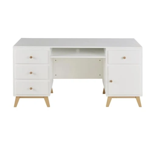 Maisons Du Monde Bureau 4 Tiroirs 1 Porte 1 Niche Blanc 1 Maisons Du Monde Bureau 4 Tiroirs 1 Porte 1 Niche Blanc