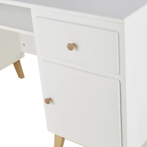 Maisons Du Monde Bureau 4 Tiroirs 1 Porte 1 Niche Blanc 3 Maisons Du Monde Bureau 4 Tiroirs 1 Porte 1 Niche Blanc – Image 3