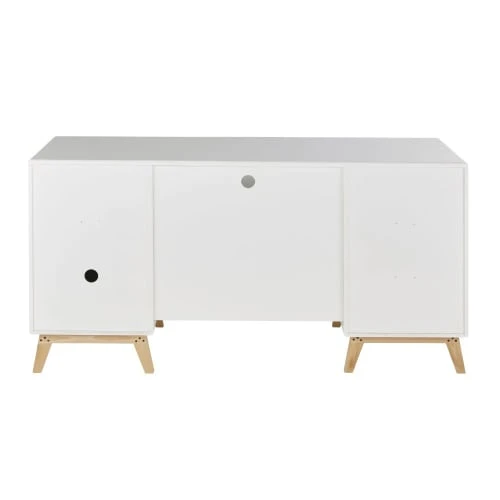 Maisons Du Monde Bureau 4 Tiroirs 1 Porte 1 Niche Blanc 4 Maisons Du Monde Bureau 4 Tiroirs 1 Porte 1 Niche Blanc – Image 4