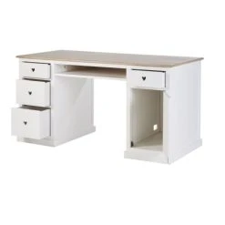 Maisons Du Monde Bureau 4 Tiroirs 1 Porte Blanc -Boutique Maisons du Monde bureau 4 tiroirs 1 porte blanc 1000 3 11 193531 3