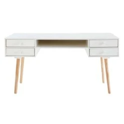 Maisons Du Monde Bureau 4 Tiroirs Blanc