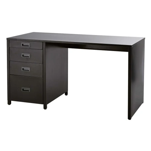 Maisons Du Monde Bureau Industriel 4 Tiroirs En Métal Noir 2 Maisons Du Monde Bureau Industriel 4 Tiroirs En Métal Noir – Image 2