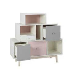 Maisons Du Monde Cabinet De Rangement 4 Tiroirs Blanc, Rose Et Gris -Boutique Maisons du Monde cabinet de rangement 4 tiroirs blanc rose et gris 1000 0 39 150263 1