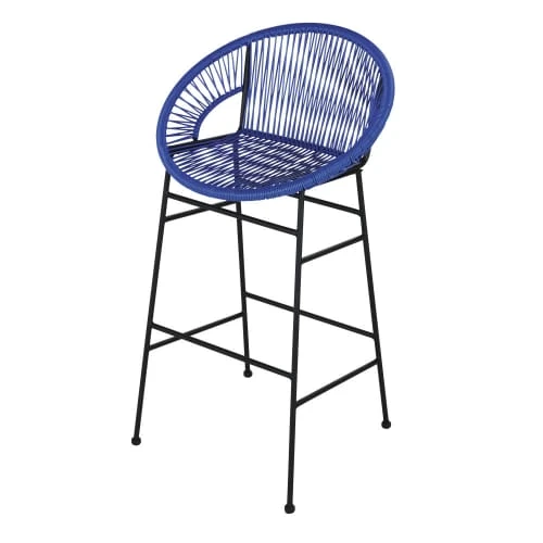 Maisons Du Monde Chaises De Bar De Jardin Professionnelles En Résine Bleue Klein (x2) 2 Maisons Du Monde Chaises De Bar De Jardin Professionnelles En Résine Bleue Klein (x2) – Image 2