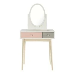 Maisons Du Monde Coiffeuse Vintage Blanche Et Rose