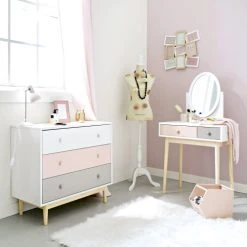 Maisons Du Monde Commode Vintage 3 Tiroirs Blanche, Rose Et Grise -Boutique Maisons du Monde commode vintage 3 tiroirs blanche rose et grise 1000 16 38 150262 6