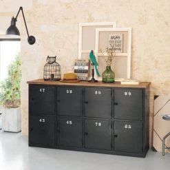 Maisons Du Monde Comptoir Industriel En Métal Gris Anthracite Et Bois De Manguier -Boutique Maisons du Monde comptoir industriel en metal gris anthracite et bois de manguier 1000 0 10 138754 7