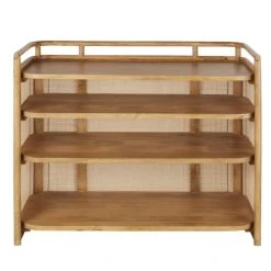 Maisons Du Monde Comptoir Professionnel En Bois De Manguier, Métal Et Fibres Végétales Beige