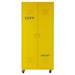 Maisons Du Monde Dressing à Roulettes 2 Portes En Métal Jaune