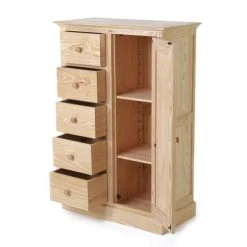 Grenier Alpin Farinier Pin Massif Brut 5 Tiroirs 1 Porte -Boutique Maisons du Monde farinier pin massif brut 5 tiroirs 1 porte 4