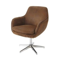 Maisons Du Monde Fauteuil De Bureau En Suédine Marron