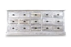 PIB Grand Comptoir D'apothicaire Style Vintage En Bois Gris