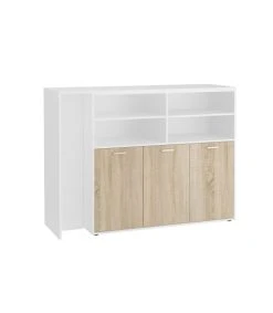 CALICOSY Meuble Multifonctions Buffet Et Table Bar - L124,1 Cm - Marron