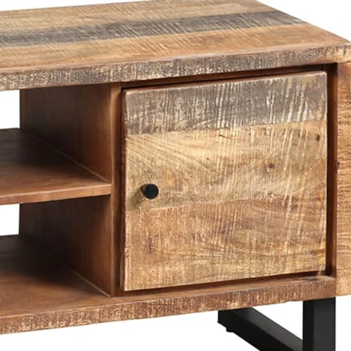 Altobuy Meuble Tv 2 Portes Acier Et Bois Massif 3 Altobuy Meuble Tv 2 Portes Acier Et Bois Massif – Image 3