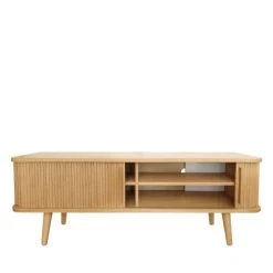 Woodman Meuble TV En Bois L138xH49,5cm Bois Clair -Boutique Maisons du Monde meuble tv en bois l138xh49 5cm bois clair 3