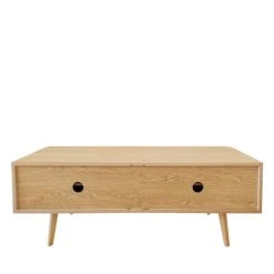 Woodman Meuble TV En Bois L138xH49,5cm Bois Clair -Boutique Maisons du Monde meuble tv en bois l138xh49 5cm bois clair 5