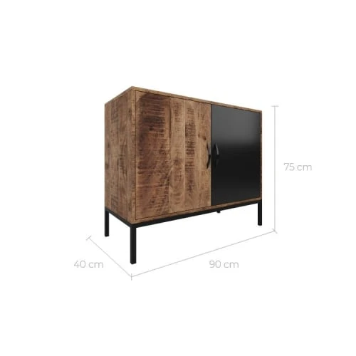 Rendez Vous Déco Petit Buffet 2 Portes En Bois De Manguier Et Métal 2 Rendez Vous Déco Petit Buffet 2 Portes En Bois De Manguier Et Métal – Image 2