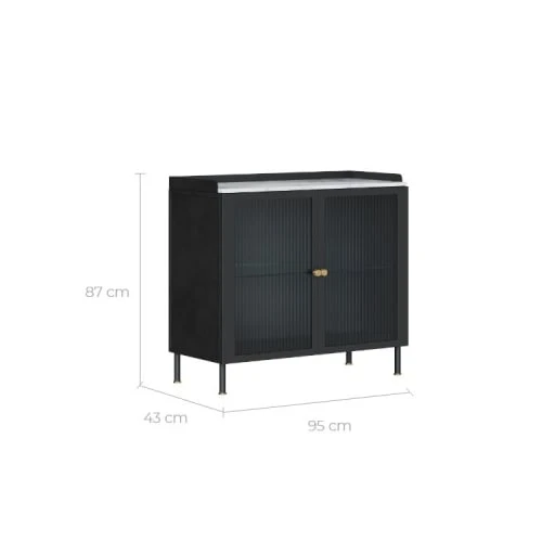 Rendez Vous Déco Petit Buffet 2 Portes En Métal Et Marbre 4 Rendez Vous Déco Petit Buffet 2 Portes En Métal Et Marbre – Image 4