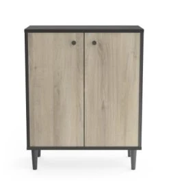 CALICOSY Petit Buffet 2 Portes L61cm - Noir/bois -Boutique Maisons du Monde petit buffet 2 portes l61cm noir bois arty