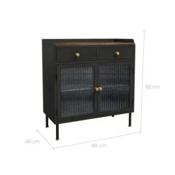 Rendez Vous Déco Petit Buffet 2 Tiroirs 2 Portes En Métal Gris Métallisé -Boutique Maisons du Monde petit buffet 2 tiroirs 2 portes en metal gris metallise 3