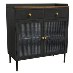 Rendez Vous Déco Petit Buffet 2 Tiroirs 2 Portes En Métal Gris Métallisé -Boutique Maisons du Monde petit buffet 2 tiroirs 2 portes en metal gris metallise 4