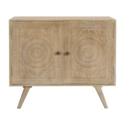 Rendez Vous Déco Petit Buffet En Bois Gravé 2 Portes