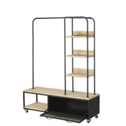 Maisons Du Monde Portant à Roulettes En Sapin Et Métal Noir -Boutique Maisons du Monde portant a roulettes en sapin et metal noir 1000 2 3 193564 3