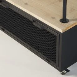 Maisons Du Monde Portant à Roulettes En Sapin Et Métal Noir -Boutique Maisons du Monde portant a roulettes en sapin et metal noir 1000 2 3 193564 4