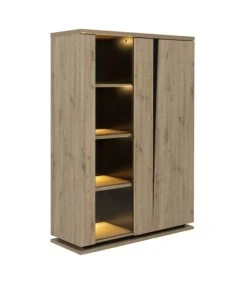 CALICOSY Vaisselier 2 Portes Avec Vitrine Et éclairage - Décor Chêne Et Noir 9 CALICOSY Vaisselier 2 Portes Avec Vitrine Et éclairage - Décor Chêne Et Noir -Boutique Maisons du Monde vaisselier 2 portes avec vitrine et eclairage decor chene et noir 3